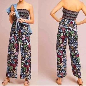 Anthropologie xs floral jumpsuit, multicolor